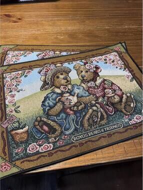 Boyds Bears & Friends Tapestry Placemats Lot of 4 NWT Sweetie Pie & Afternoon Te